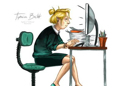femme travail illustration communication | Tiphaine Boilet illustratrice Nantes freelance