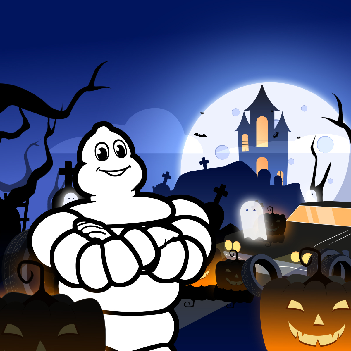 motion design animation 2D Michelin Halloween 2020 Tiphaine Boilet motion designer Nantes freelance