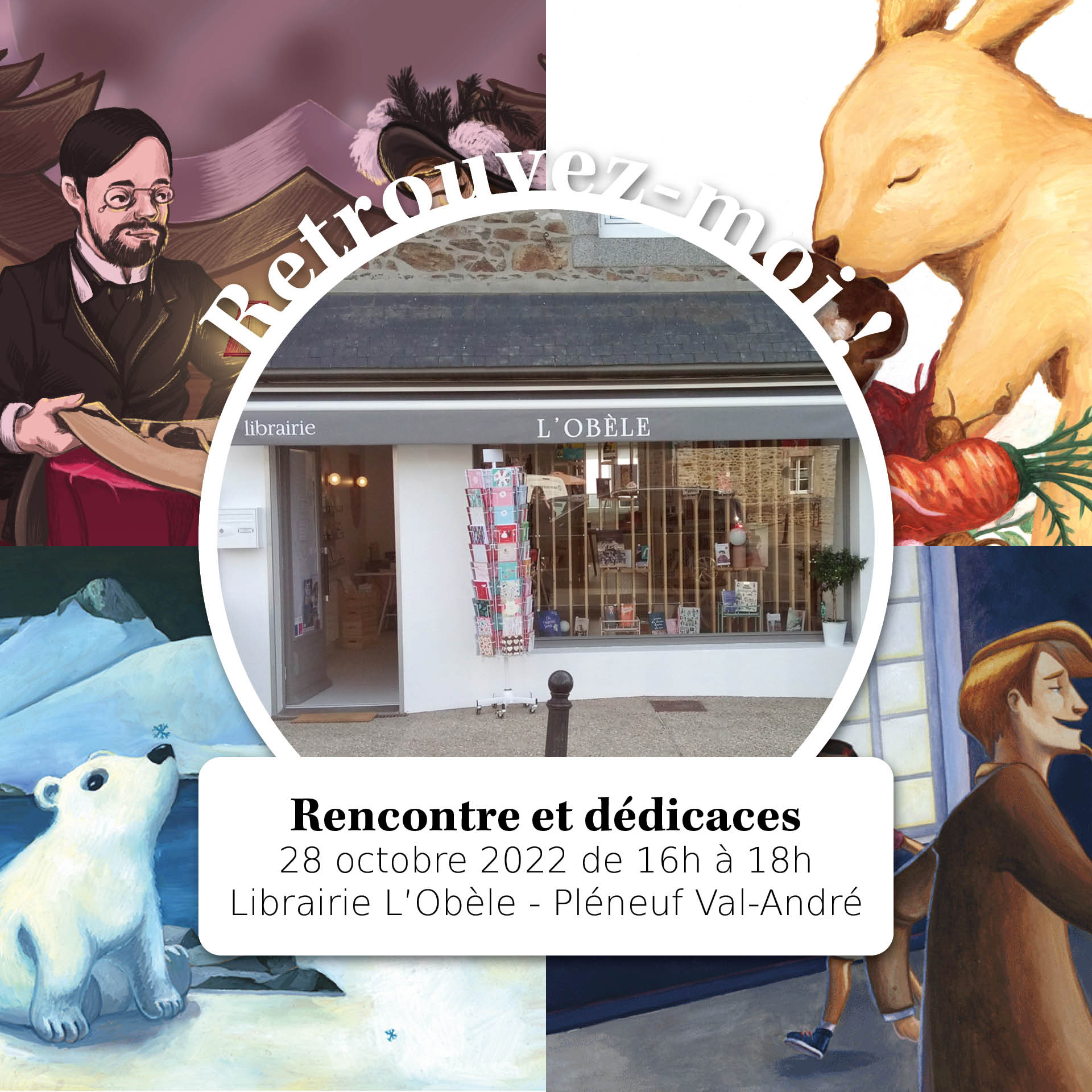 Dédicace rencontre librairie L'obèle Pléneuf Val-André Côtes d'Armor Tiphaine Boilet illustratrice jeunesse