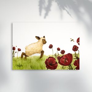 poster petit mouton mignon coquelicots fleur Tiphaine Boilet illustratrice jeunesse Nantes Angers