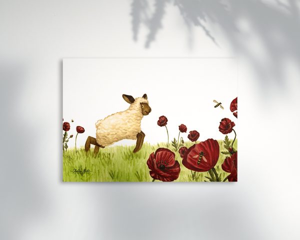 poster petit mouton mignon coquelicots fleur Tiphaine Boilet illustratrice jeunesse Nantes Angers