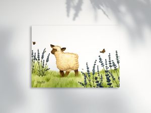Poster Petit mouton et la lavande