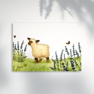 Poster Petit mouton et la lavande