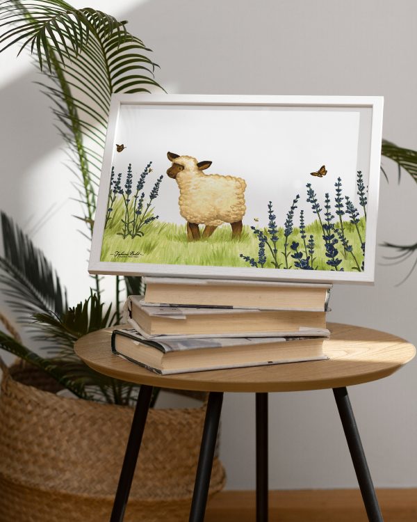 poster petit mouton mignon lavande fleur Tiphaine Boilet illustratrice jeunesse Nantes Angers