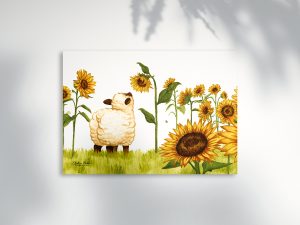 poster petit mouton mignon tournesol fleur Tiphaine Boilet illustratrice jeunesse Nantes Angers