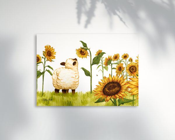 poster petit mouton mignon tournesol fleur Tiphaine Boilet illustratrice jeunesse Nantes Angers