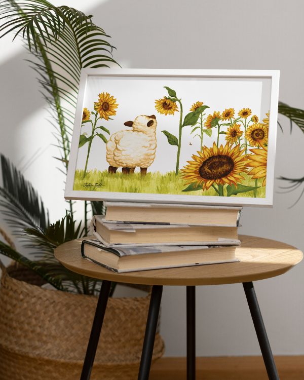 poster petit mouton mignon tournesol fleur Tiphaine Boilet illustratrice jeunesse Nantes Angers