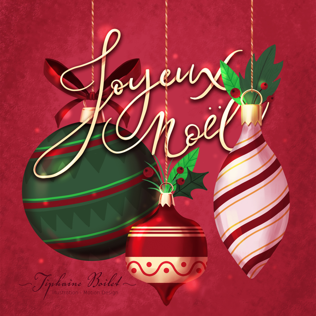 Joyeux Noël 2023 Tiphaine Boilet illustration motion design nantes