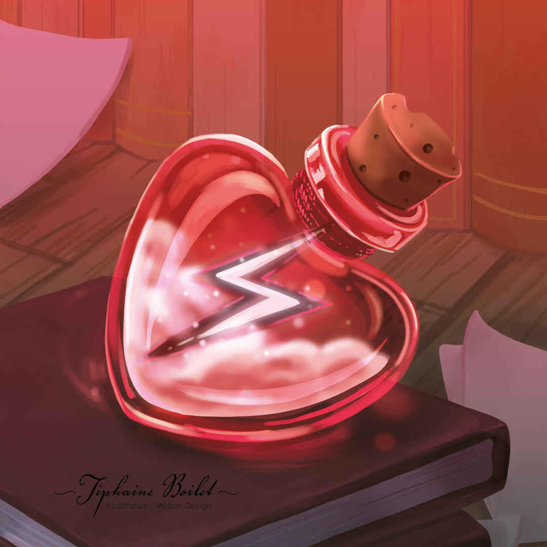 potion d'amour illustration animation TIphaine Boilet illustrateur motion designer freelance Nantes