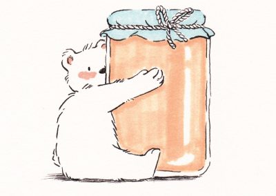 dessin ourson miel illustration Inktober 2024 Tiphaine Boilet illustratrice jeunesse Nantes