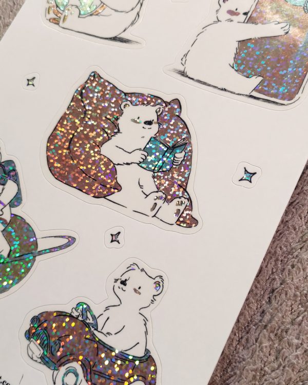 planche stickers petit ours mignon illustration Tiphaine Boilet illustratrice jeunesse Nantes Angers