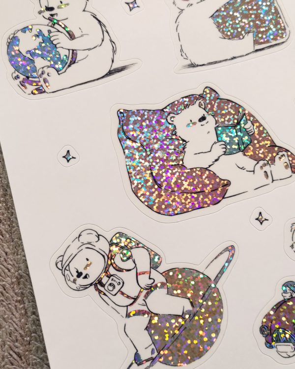 planche stickers petit ours mignon illustration Tiphaine Boilet illustratrice jeunesse Nantes Angers
