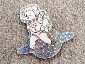 sticker petit ours mignon astronaute illustration Tiphaine Boilet illustrateur freelance Nantes Angers
