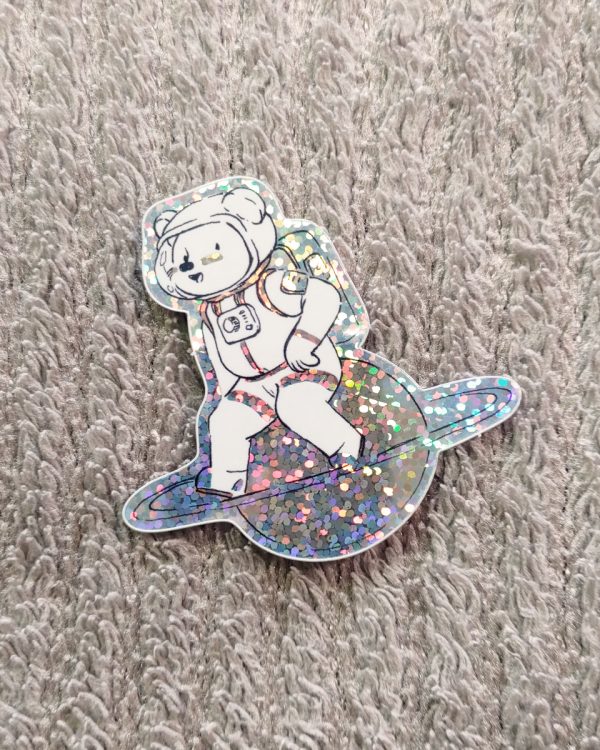 sticker petit ours mignon astronaute illustration Tiphaine Boilet illustrateur freelance Nantes Angers