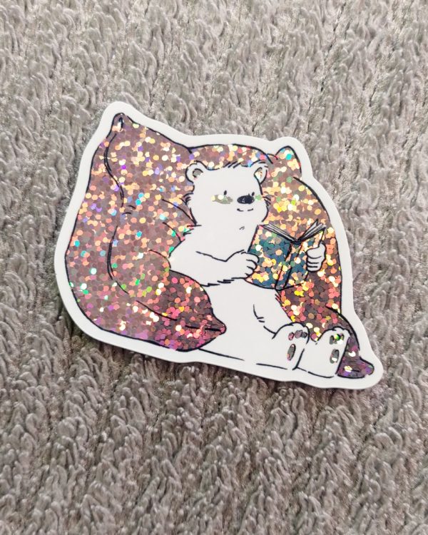 sticker petit ours mignon lecture illustration Tiphaine Boilet illustrateur freelance Nantes Angers