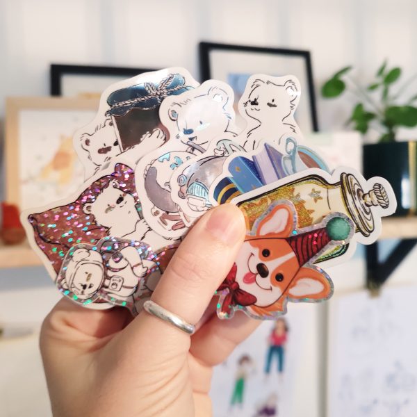 sticker au choix illustration ours Tiphaine Boilet illustratrice Nantes Angers